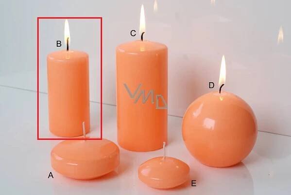 Lima Reflex phosphorescent orange candle cylinder 50 x 100 mm 1 piece