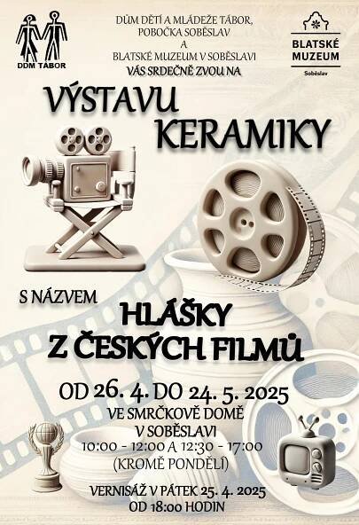 Blatské muzeum zahajuje sezónu v Soběslavi výstavou keramiky s názvem Hlášky z filmů.