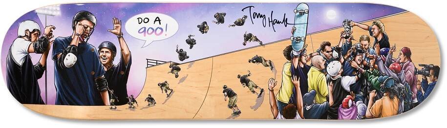 Exclusive Autographed Tony Hawk 25 Year Anniversary 'The 900' Storied Deck