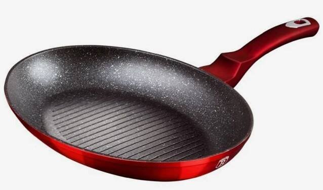 BERLINGERHAUS Pánev na ryby a steaky s mramorovým povrchem 35 cm Burgundy Metallic Line