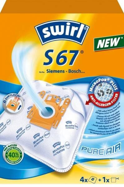 Swirl Sáčky do vysavače S 67 textil MP Plus, 4 ks