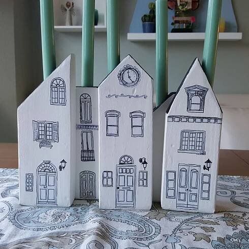 DIY Cardboard Crafts: Wooden House Table Decor
