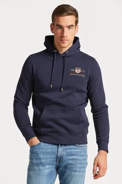 MIKINA GANT MEDIUM ARCHIVE SHIELD HOODIE EVENING BLUE