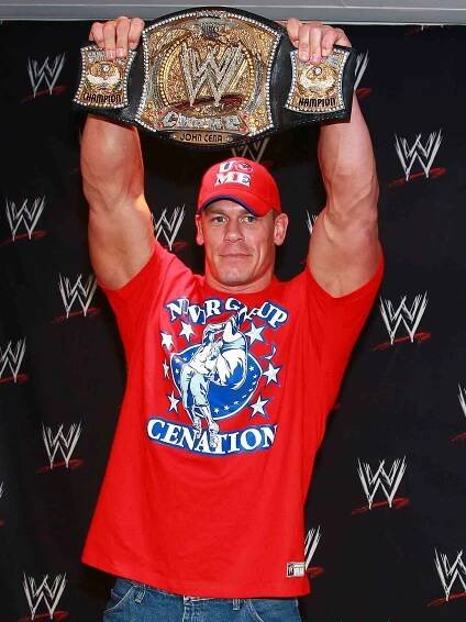John Cena poses during a press conference with wrestlers of WWE on May 13, 2011.