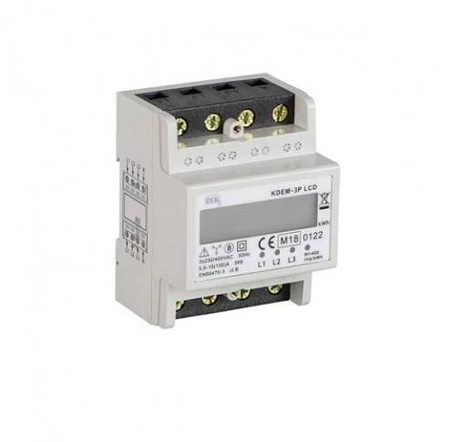 Elektroměr na DIN lištu KDEM-3P LCD