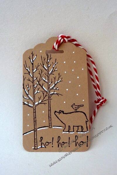 Christmas Gift Tags: Stampin' Up White Christmas and Scalloped Tag Topper Punch