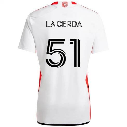 Dámské Eric De La Cerda #51 Bílá Červená Daleko Hráčské Dresy 2025/26 Dres