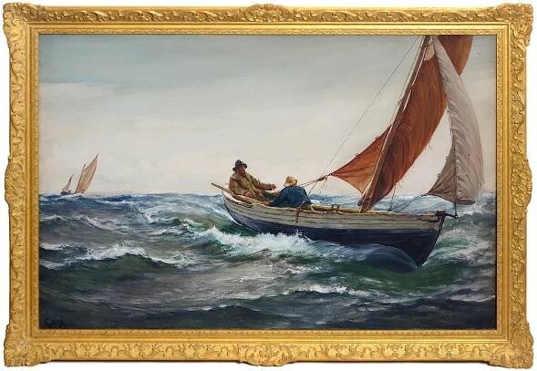 Charles Napier Hemy, On a Wind, 1911