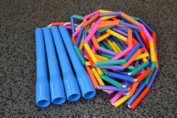 Double Dutch Long Handle Beaded Jump Rope (set)