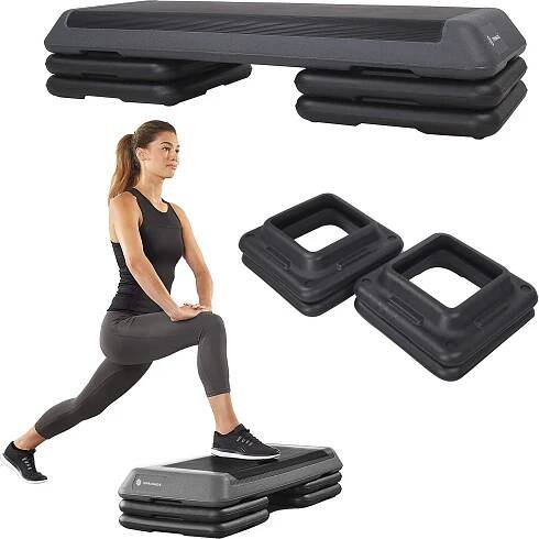 Stepping board Aerobic 3-násobný fitness stepper Stepbench Výškově nastavitelné