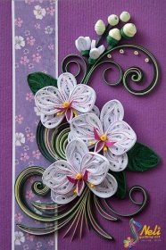 Neli Quilling Art: Quilling card /14.8 cm- 10.5 cm/ - (beautiful orchids, beautiful card - GK) Paper Quilling For Beginners