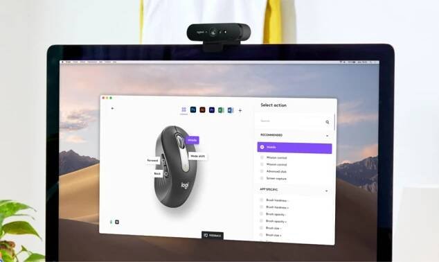 Počítač s aplikací Logi Options+