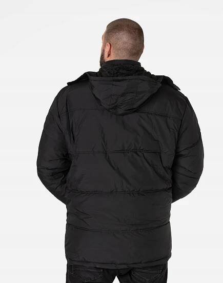 Velká teplá zateplená Zimní Bunda Pánská zateplená kožíškem Zima F91 10XL Hlavní materiál polyester