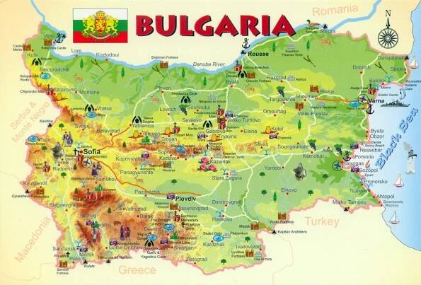 Tourist map of Bulgaria