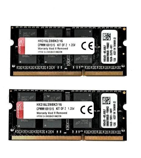 Paměť RAM 16GB DDR3L SODIMM HyperX 1600 MHz CL11 (2x8GB) - notebooky - Počítače a hry