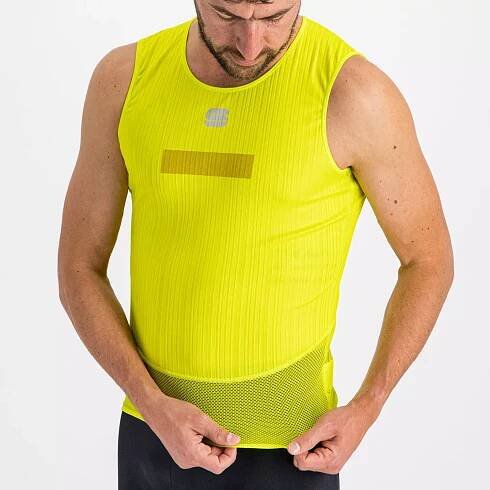 Letní cyklistické funkční triko bez rukávů pánské Sportful Pro Baselayer žluté