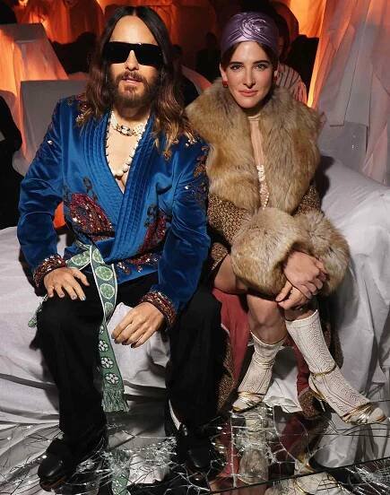 Jared Leto and Hari Nef attend Valentino Pavillon des Folies Show as part of the Paris Fashion Week on September 29, 2024 in Paris, France.