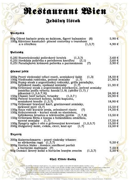 Menu :: Restaurant Pansion Wien