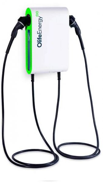 Nabíječka pro elektromobily s maximálním nabíjecím proudem 2x22 kW, 2 kabely Type 2 (Mennekes)