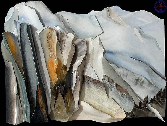 Mont Blanc from the Aiguille du Midi - Sculptural Watercolour® Prue Bishop