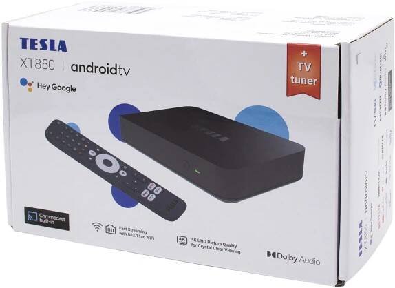 TESLA MediaBox XT850 Android TV multimediální přehrávač a DVB-T2 set-top box
