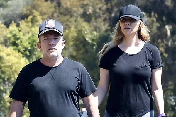 'Married... with Children' Star David Faustino Walks with Wife and Their Dogs During Rare Public Appearance in L.A.