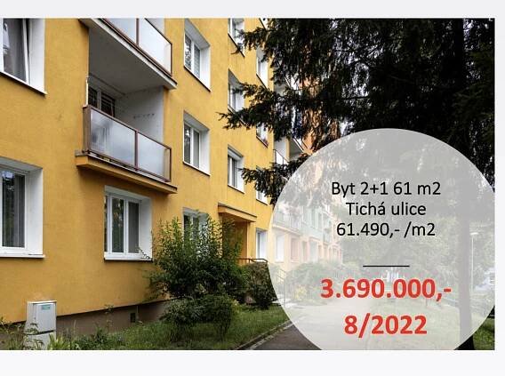 Byt 2+1 - ulice Tichá - 61 m2 - 60.490,-/m2 • Realitní makléř Pavel Brůha