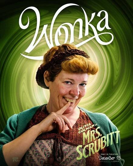 Olivia Colman as Mrs. Scrubbit in “Wonka”
