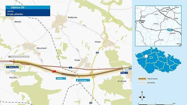 Na dálnici D6 začíná stavba dalšího úseku. Nová část u Krupé naváže u Krušovic