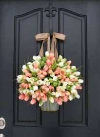Country Chiccountryliving Spring Front Door Wreaths, Spring Door, Wildflower Wreath, Diy Ostern