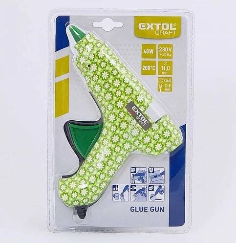 EXTOL CRAFT pistole tavná lepící, květinová, 11mm, 40W, 422100