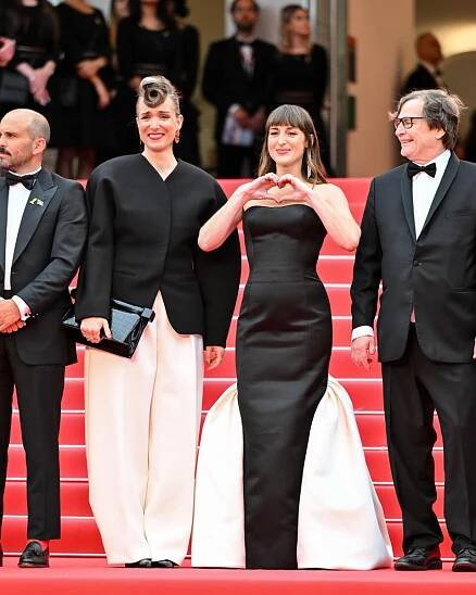 Amélie Bonnin, Juliette Armanet, François Rollin at the Opening Ceremony and "Leave One Day" Premiere at the 78th Cannes Film Festival held at Palais des Festivals on May 13, 2025 in Cannes, France.