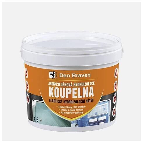 Jednosložková hydroizolace KOUPELNA Den Braven, kbelík 5 kg, medově hnědá