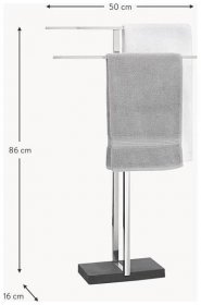 Kovový stojan na ručníky Menoto, Stříbrná, Š 50 cm, V 86 cm