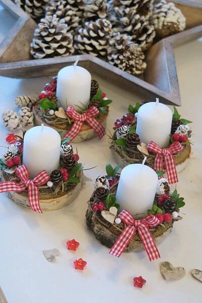 Adventní svícen "4 mini" Adventní svícen se skládá ze 4 malých samostatných svíc… | Easy christmas diy, Diy christmas decorations easy, Christmas crafts decorations
