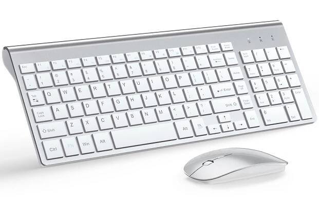 Bezdrátová klávesnice s myší Topmate KM9000, stříbrná (QWERTY)