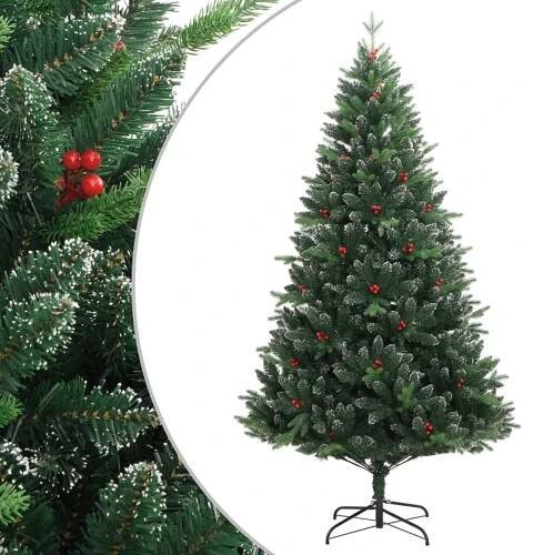 vidaXL Umělý vánoční stromek skládací s červenými bobulemi 240 cm od 4 275 Kč - Heureka.cz