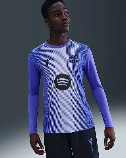 F.C. Barcelona 2025/26 Stadium Goalkeeper Away Men's Kobe Dri-FIT Football Replica Shirt - Persian Violet/Light Thistle/Light Thistle/Black