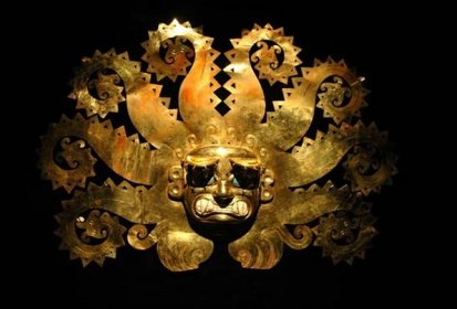 peruánská starodávná maska ze zlata - inkové - stock snímky, obrázky a fotky
