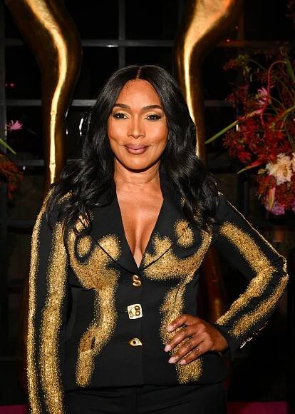 Angela Bassett at the Schiaparelli and Neiman Marcus Cocktail Event at the John Sowden House on October 12, 2023 in Los Angeles, California. (Photo by Michael Buckner/WWD via Getty Images)