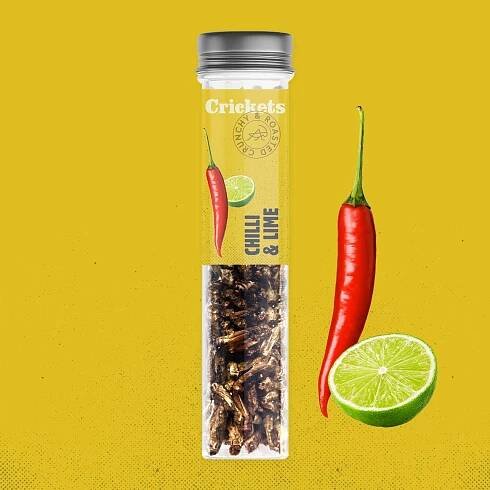 Křupaví pečení cvrčci "Chilli a limetka"