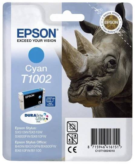 Inkoustová náplň Epson T1002 azurová
