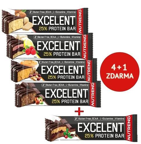 Nutrend Excelent Protein Bar 85 g, 4 + 1 ZDARMA