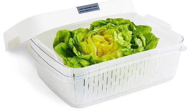 Speciální box na ovoce a zeleninu, s ventilací a filtrem, do lednice, Fridge Fresh, 6,4l - modrý