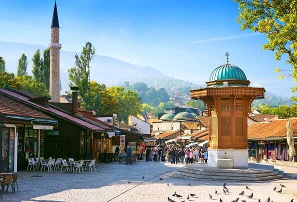 Sebilj Fountain in Sarajevo's Old Town, Bosnia and Herzegovina