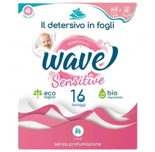 Wave Prací proužky na 16 praní Sensitive, jemná vůně