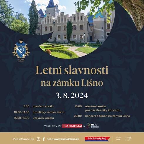Prohlídka interiéru zámku Líšno, Zámek Líšno, Bystřice - Vstupenky