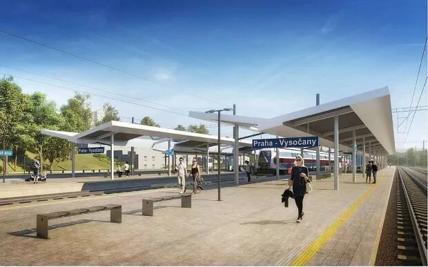 Vysočany v novém, zastávka Rajská zahrada. SŽDC soutěží lepší trať na Hradec Králové - Zdopravy.cz