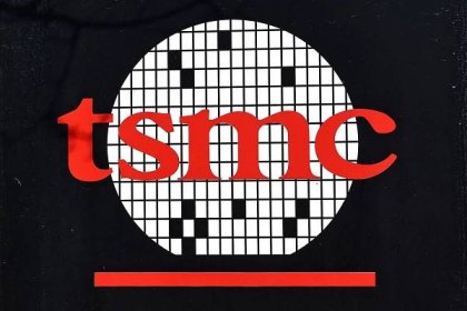 Logo of Taiwan Semiconductor Manufacturing Co (TSMC), in Hsinchu