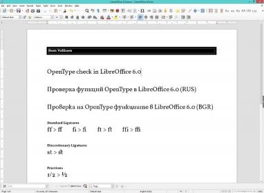 David J. Perry: Using OpenType Features in LibreOffice